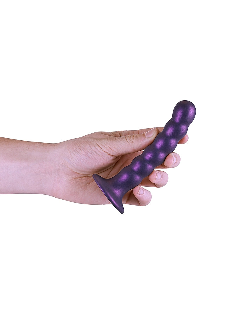 Shots Toys | OUCH! Beaded G-Spot Dildo - 5" / 13 cm - Metallic Purple