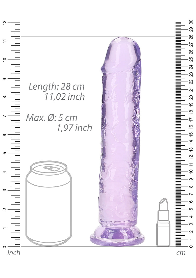 Shots Toys | REALROCK Crystal Clear 10" Straight Dildo No Balls - Purple