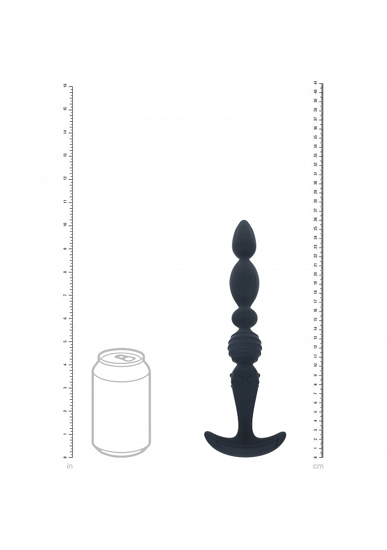 Shots Toys | LEVELZ - Multi Textured Silicone Flared Anal Probe - Black