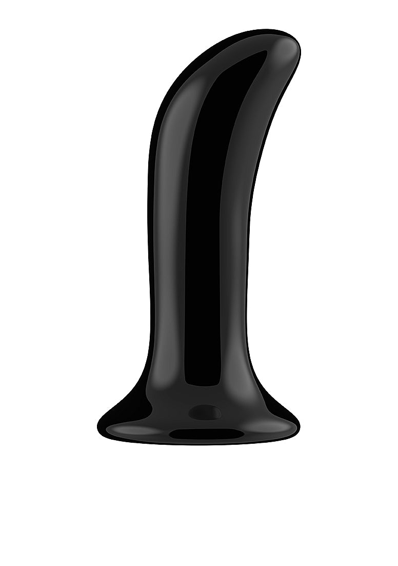 Shots Toys | Prickly - Glass Vibrator With Suction Cup and Remote - Black