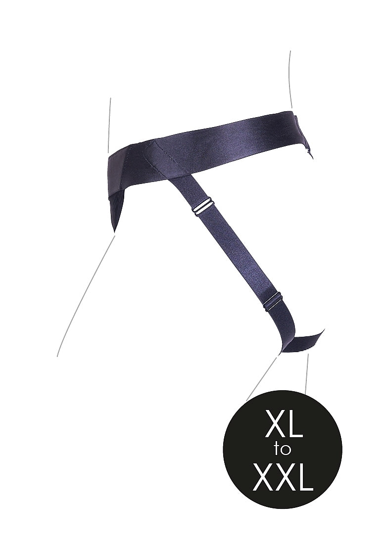 Shots Toys | OUCH! Vibrating Strap-on Panty Harness with Open Back - Black - Size XL/XXL