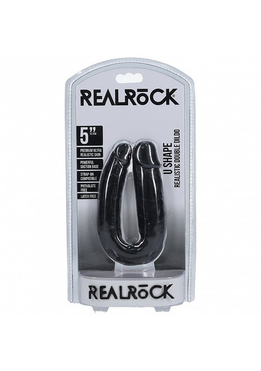 Shots Toys | REALROCK - U Shaped Double Dildo 5" - Black