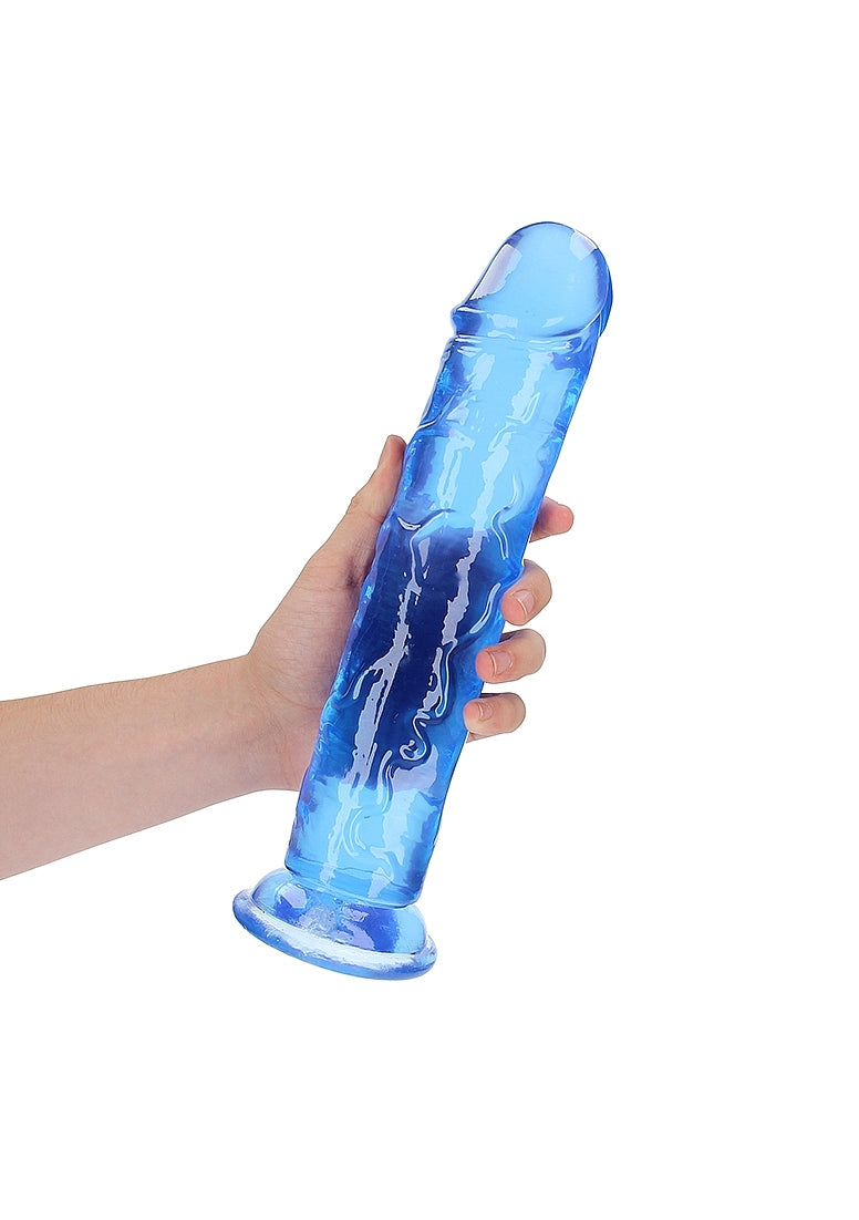 Shots Toys | REALROCK Crystal Clear 11" Straight Dildo No Balls - Blue