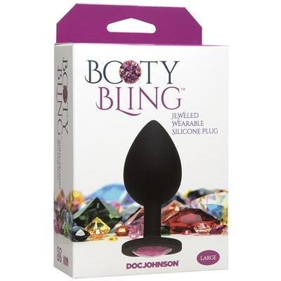 Doc Johnson Booty Bling Silicone Plug - Pink - Large