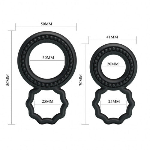 Baile Cock Ring Dual Pack Black