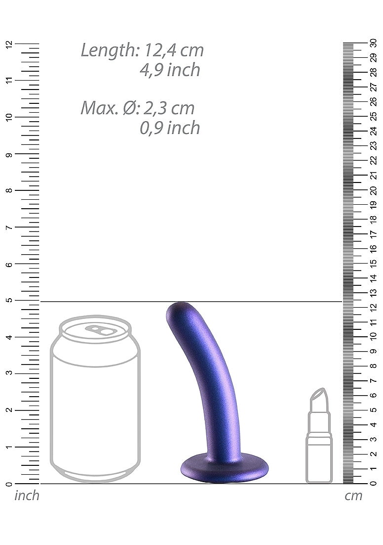 Shots Toys | OUCH! Smooth G-Spot Dildo - 5" / 12 cm - Metallic Blue