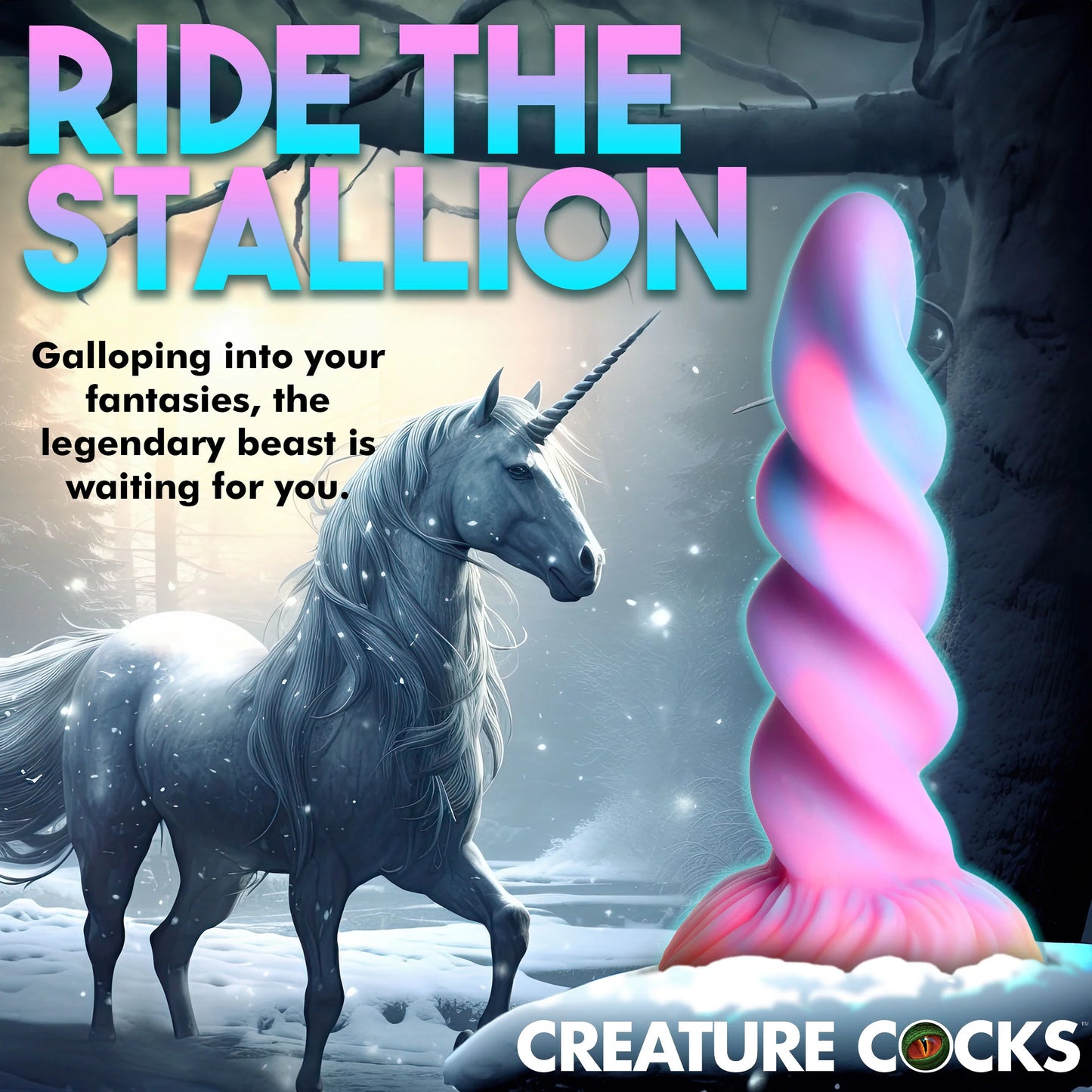 Creature Cocks Moon Rider Glow-in-the-Dark Unicorn Dildo