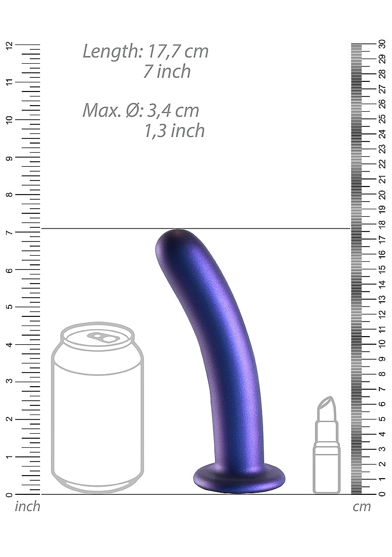 Shots Toys | OUCH! Smooth G-Spot Dildo - 7" / 17 cm - Metallic Blue