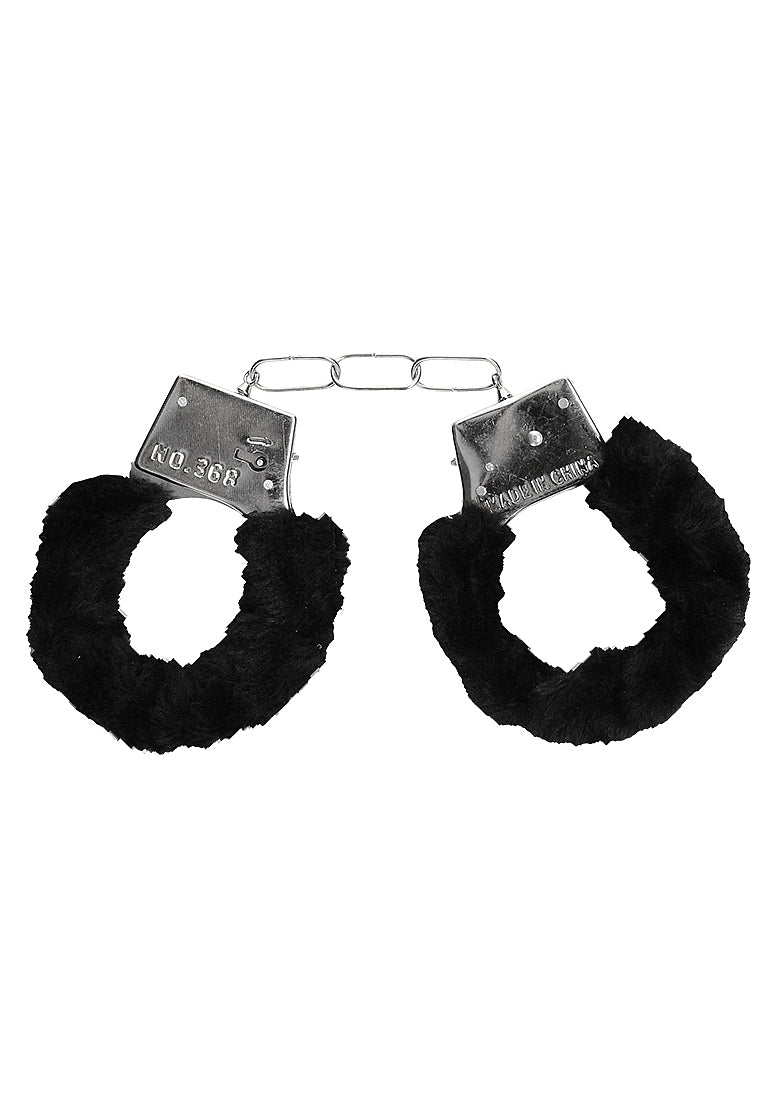 Shots Toys | Ouch! Pleasure Furry Hand Cuffs - With Quick-Release Button