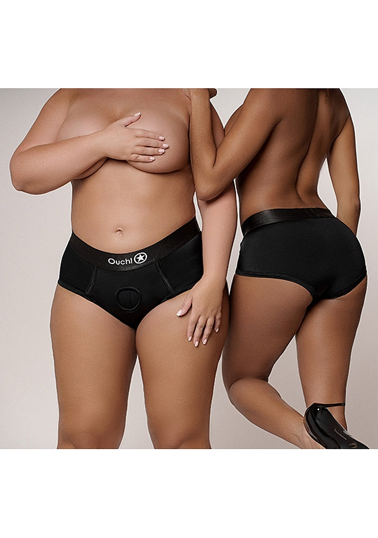 Shots Toys | OUCH! Vibrating Strap-on Boxer - Black - Size XL/XXL