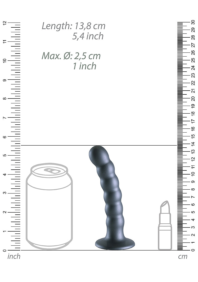 Shots Toys | OUCH! Beaded G-Spot Dildo - 5" / 13 cm - Gun Metal