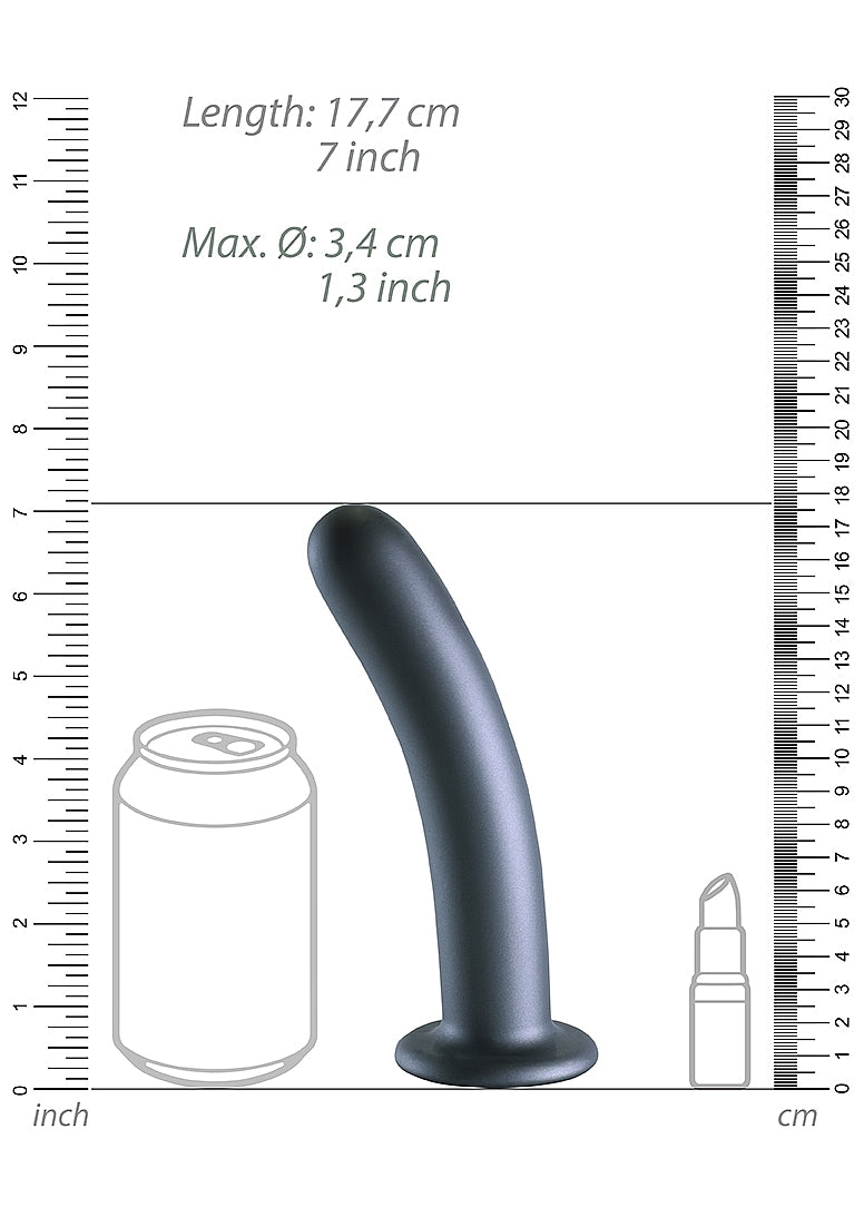 Shots Toys | OUCH! Smooth G-Spot Dildo - 7" / 17 cm - Gun Metal