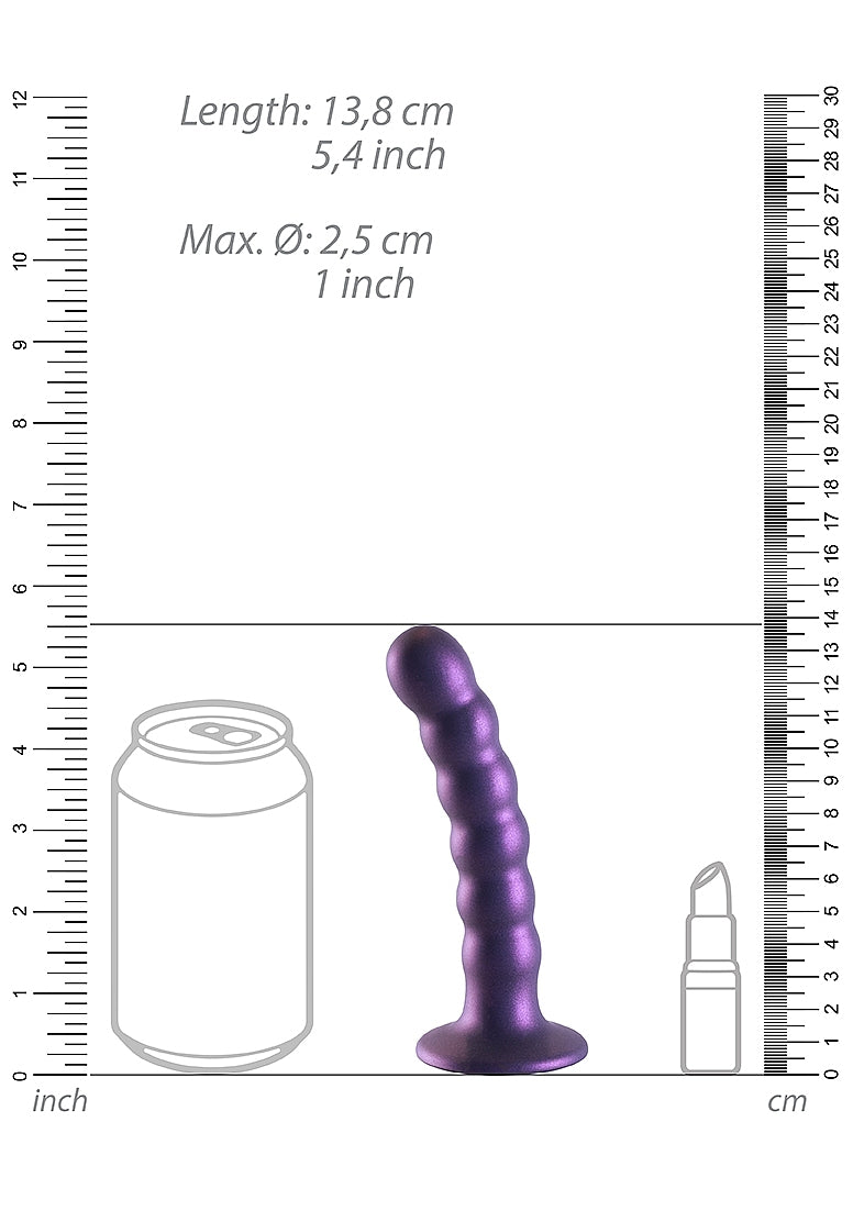 Shots Toys | OUCH! Beaded G-Spot Dildo - 5" / 13 cm - Metallic Purple