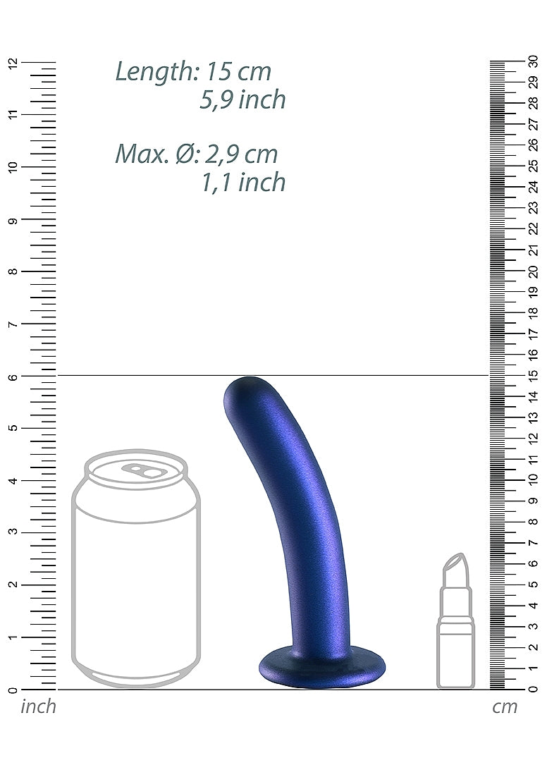 Shots Toys | OUCH! Smooth G-Spot Dildo - 6" / 14.5 cm - Metallic Blue