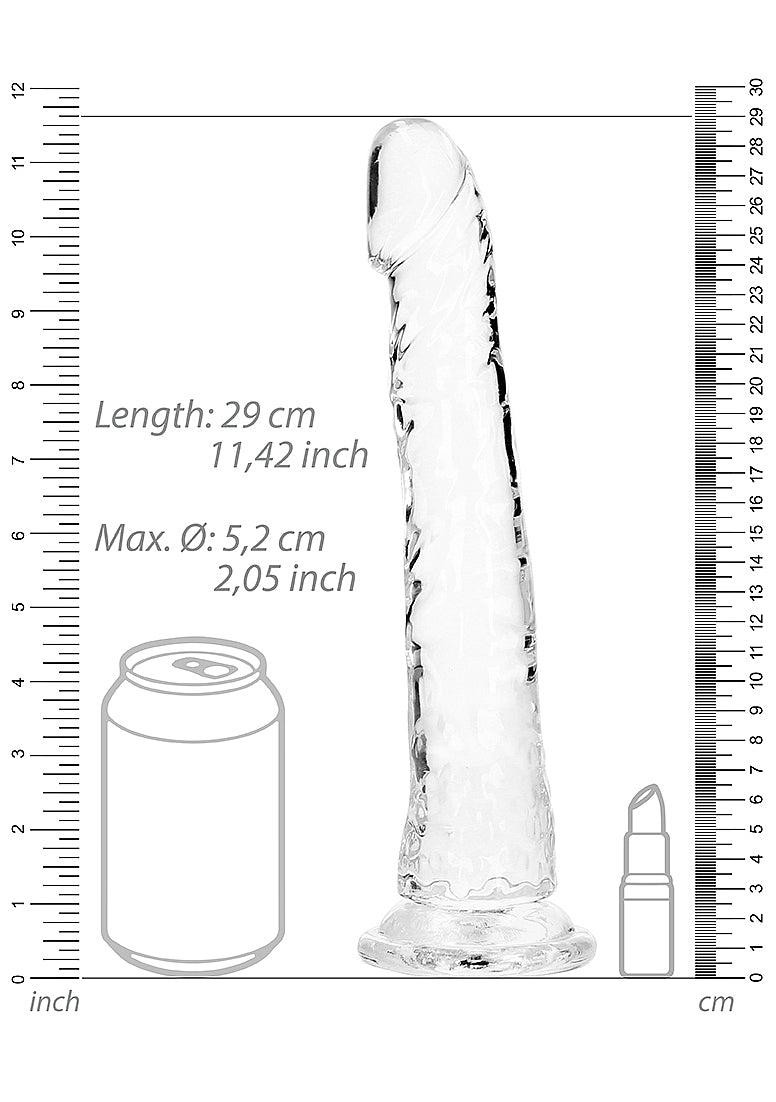 Shots Toys | REALROCK 27cm Realistic Slim Crystal Clear Dildo - Translucent (10") Dong