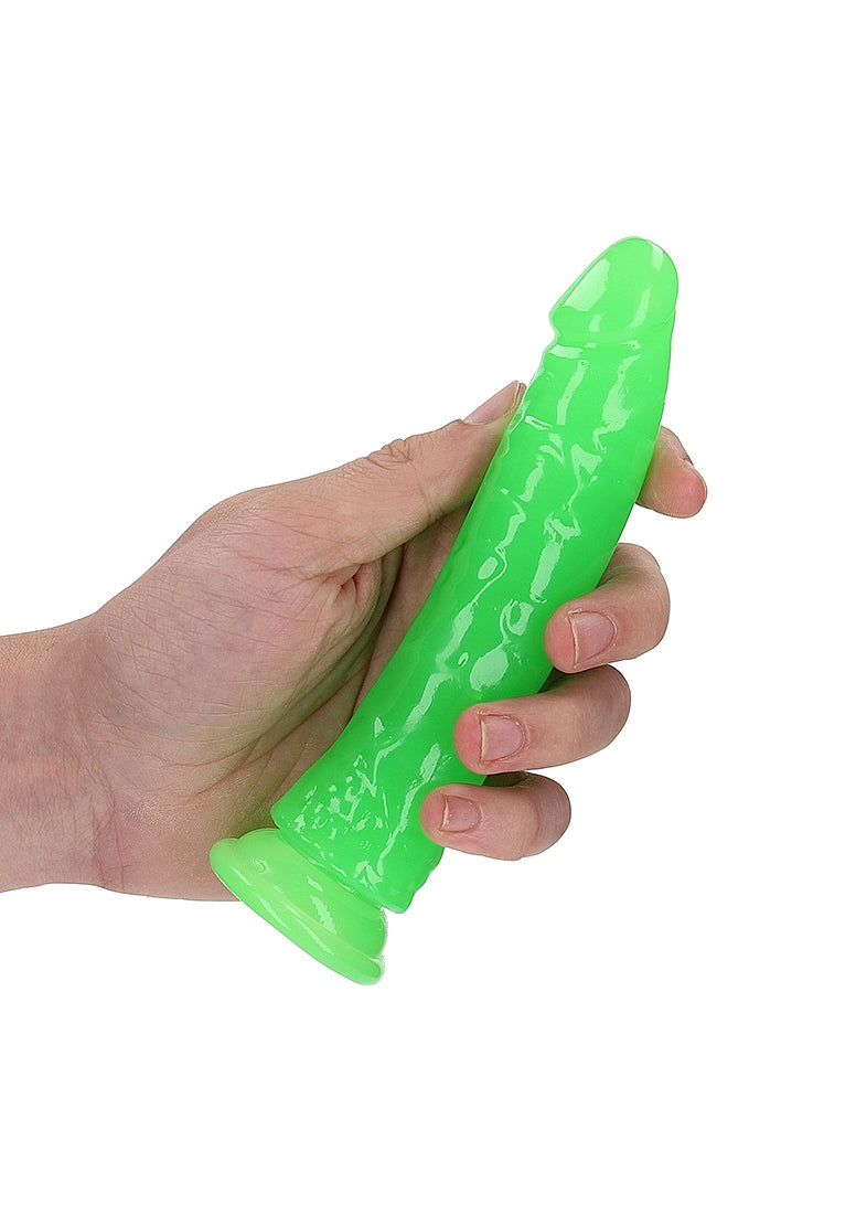 Shots Toys | REALROCK 15.5cm Slim Glow in the Dark Neon - Green (6") Dildo Dong
