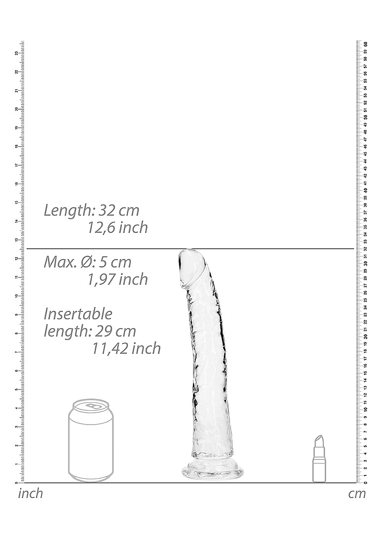 Shots Toys | REALROCK 29cm Realistic Slim Crystal Clear Dildo - Translucent (11") Dong