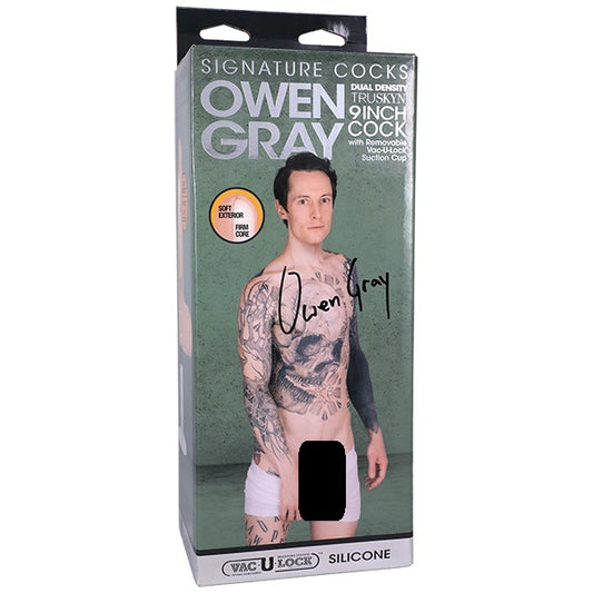 Doc Johnson Signature Cocks - Owen Gray 9" TRUSKYN Dual Density Cock Vac-U-Lock Suction Cup Dildo