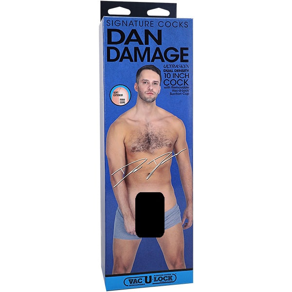 Doc Johnson Signature Cocks - Dan Damage - 10" ULTRASKYN Cock Vac-U-Lock Suction Cup Dildo