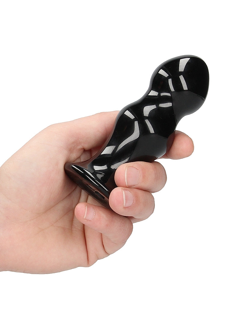 Shots Toys | Rimly - Glass Vibrator With Suction Cup and Remote - Black