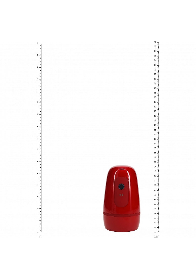 Shots Toys | PUMPED Vibrobator - Vibrating Suction Masturbator Pump - Metallic Red