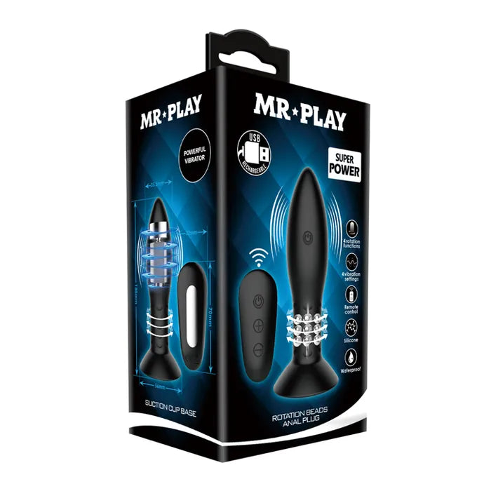 Pretty Love Mr Play Rotation Beads Anal Plug with Remote