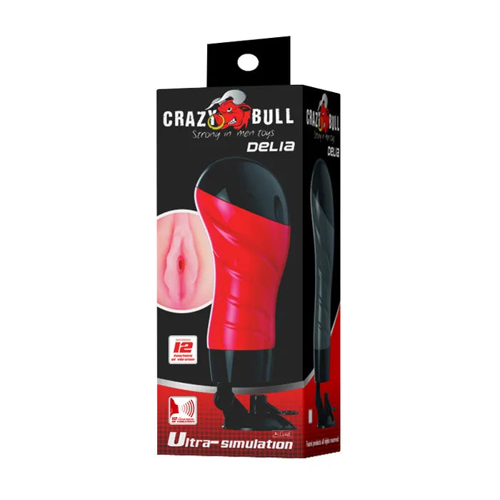 Crazy Bull Delia Vibrating Vagina Stroker with Suction Base
