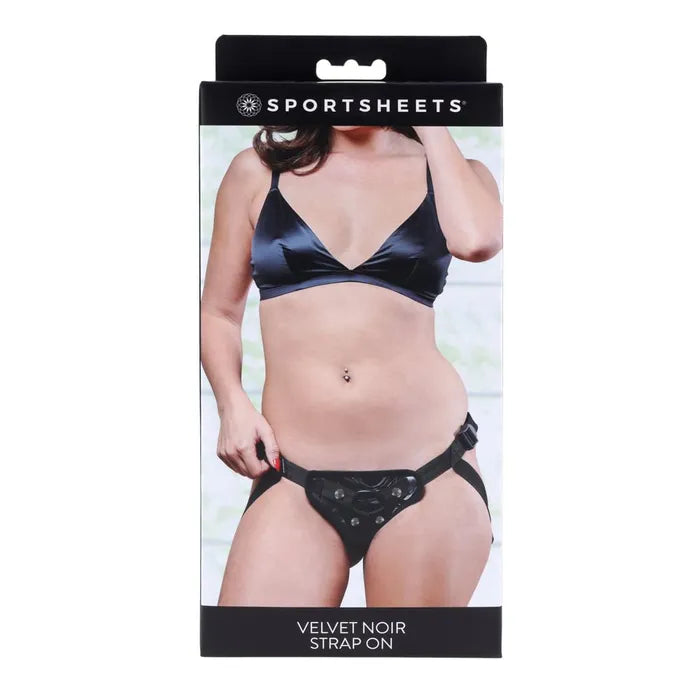 Sportsheets Velvet Noir Strap On - Black Adjustable Strap-On Harness (No Probe Included)