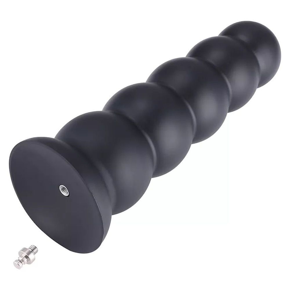 HiSmith 11.8" Silicone 5 Smooth Balls Beaded Anal Butt Plug Dildo (KlicLok)