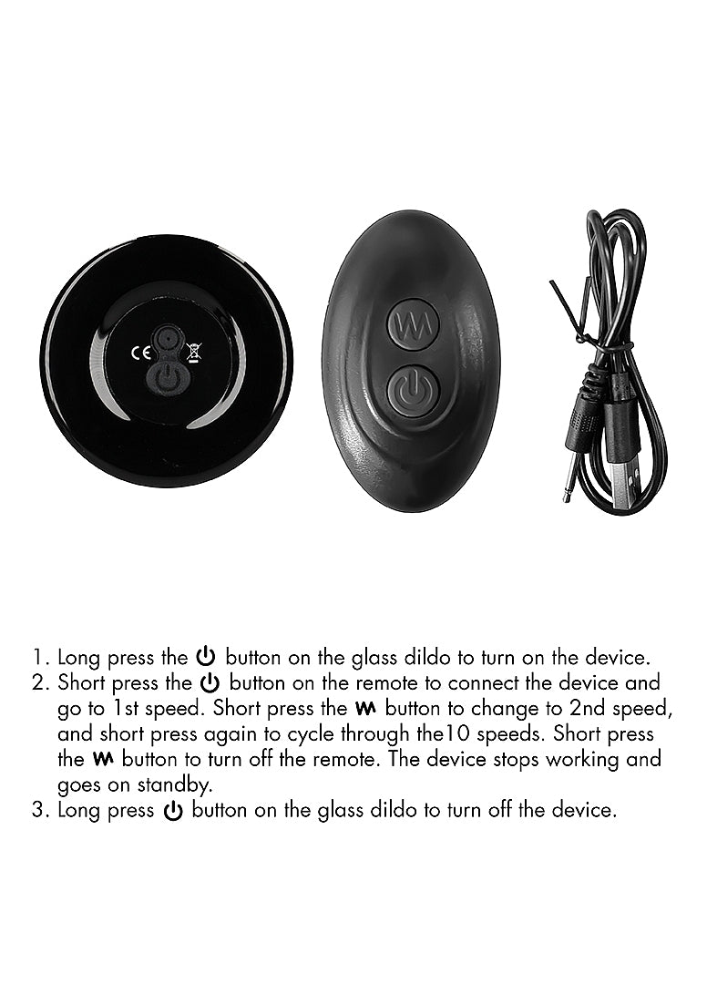 Shots Toys | Missy - Glass Vibrator With Suction Cup and Remote - Black