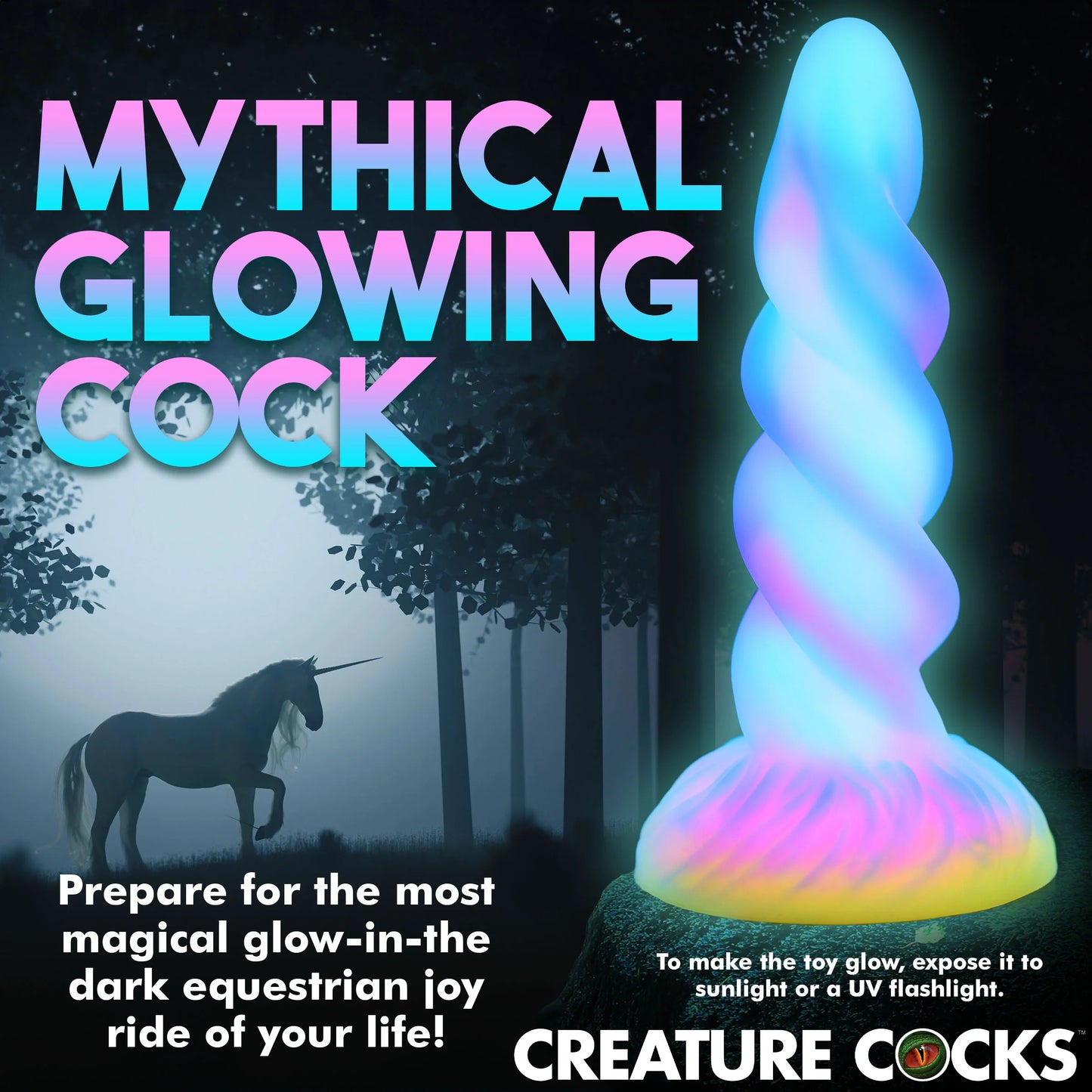 Creature Cocks Moon Rider Glow-in-the-Dark Unicorn Dildo