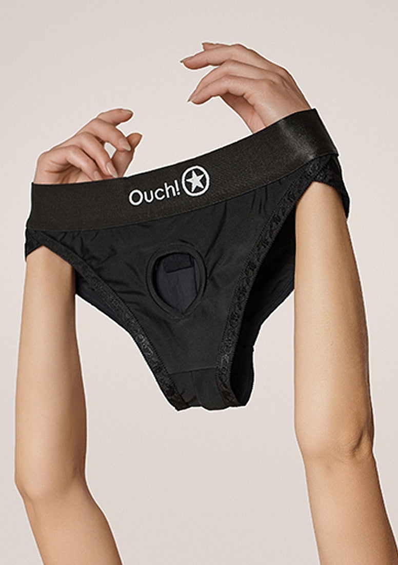 Shots Toys | OUCH! Vibrating Strap-on Hipster - Black - Size XL/XXL