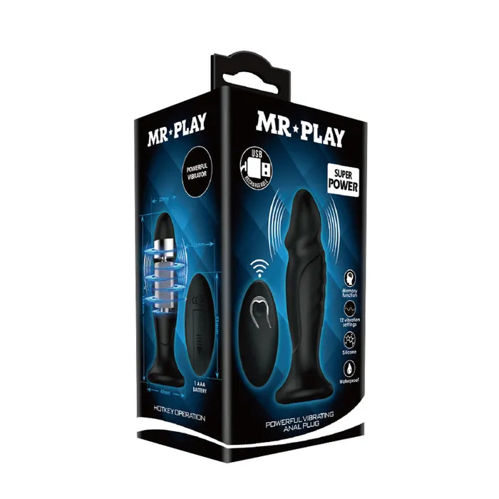 Pretty Love Mr Play Powerful Vibrating Anal Plug Black