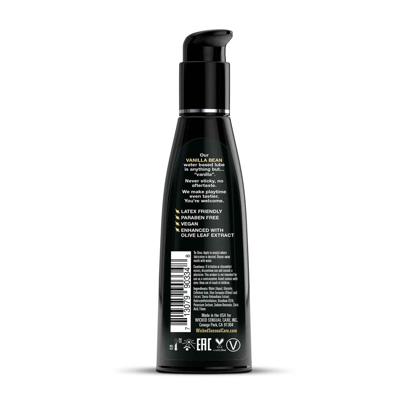 Wicked Aqua Vanilla Bean Flavoured Water Based Lubricant 4oz/120ml