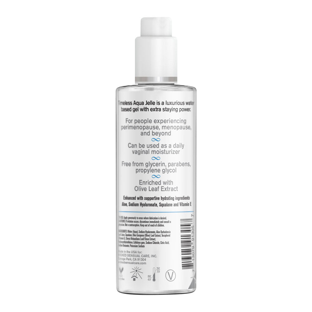 Wicked Simply Timeless Aqua Jelle Water Based Gel Lubricant 4oz/120ml