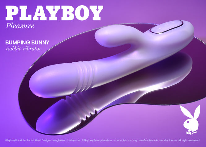 Playboy Pleasure BUMPING BUNNY Opal 22.9cm Thrusting & Warming Rabbit Vibrator