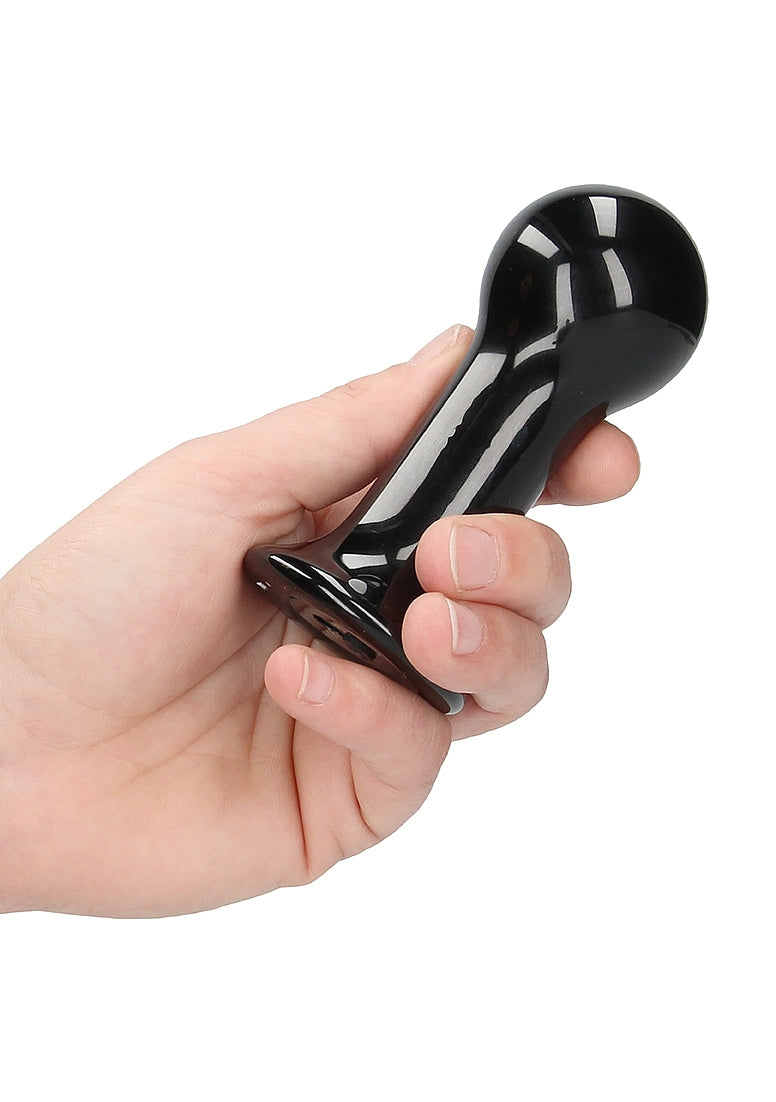 Shots Toys | Globy - Glass Vibrator With Suction Cup and Remote - Black
