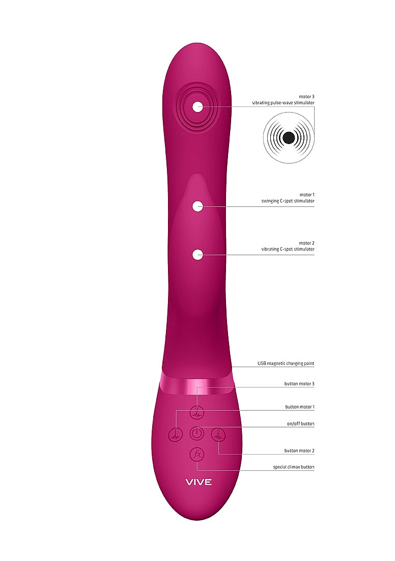 Shots Toys | VIVE Aimi Pulse-Wave & Vibrating G-Spot Rabbit Vibrator Pink