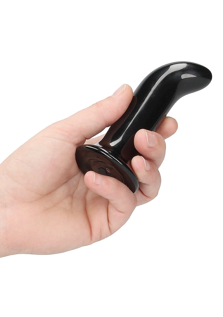 Shots Toys | Prickly - Glass Vibrator With Suction Cup and Remote - Black
