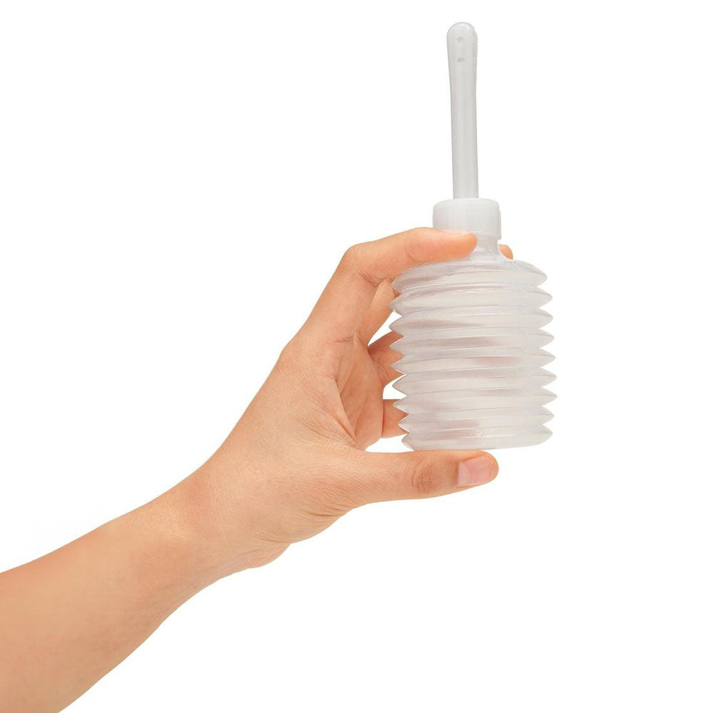 AquaClean Silicone 1-Way Valve Douche Set with Butt Plug Nozzle 150ml Capacity with Free Travel Douche Included