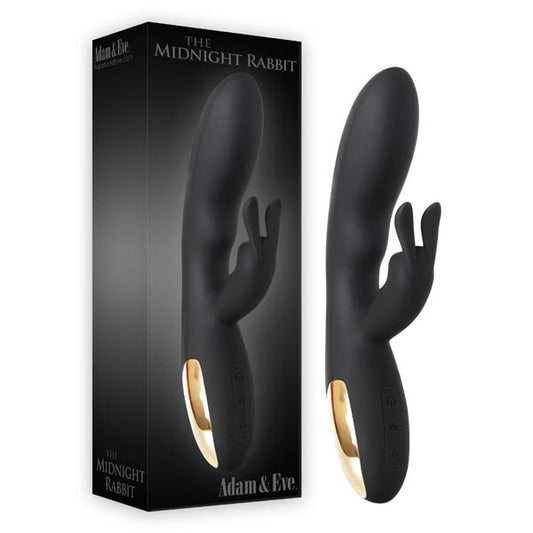 Adam & Eve The Midnight Rabbit - Black 20.3cm (8") Rabbit Vibrator
