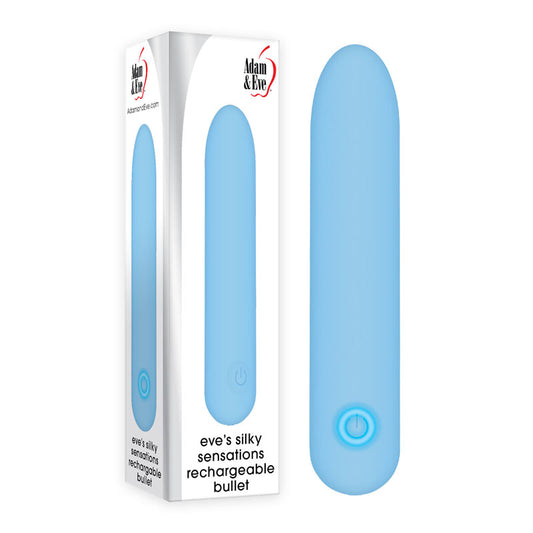 Adam & Eve Eve's Silky Sensations USB Rechargeable Bullet Vibrator Blue 9.4cm