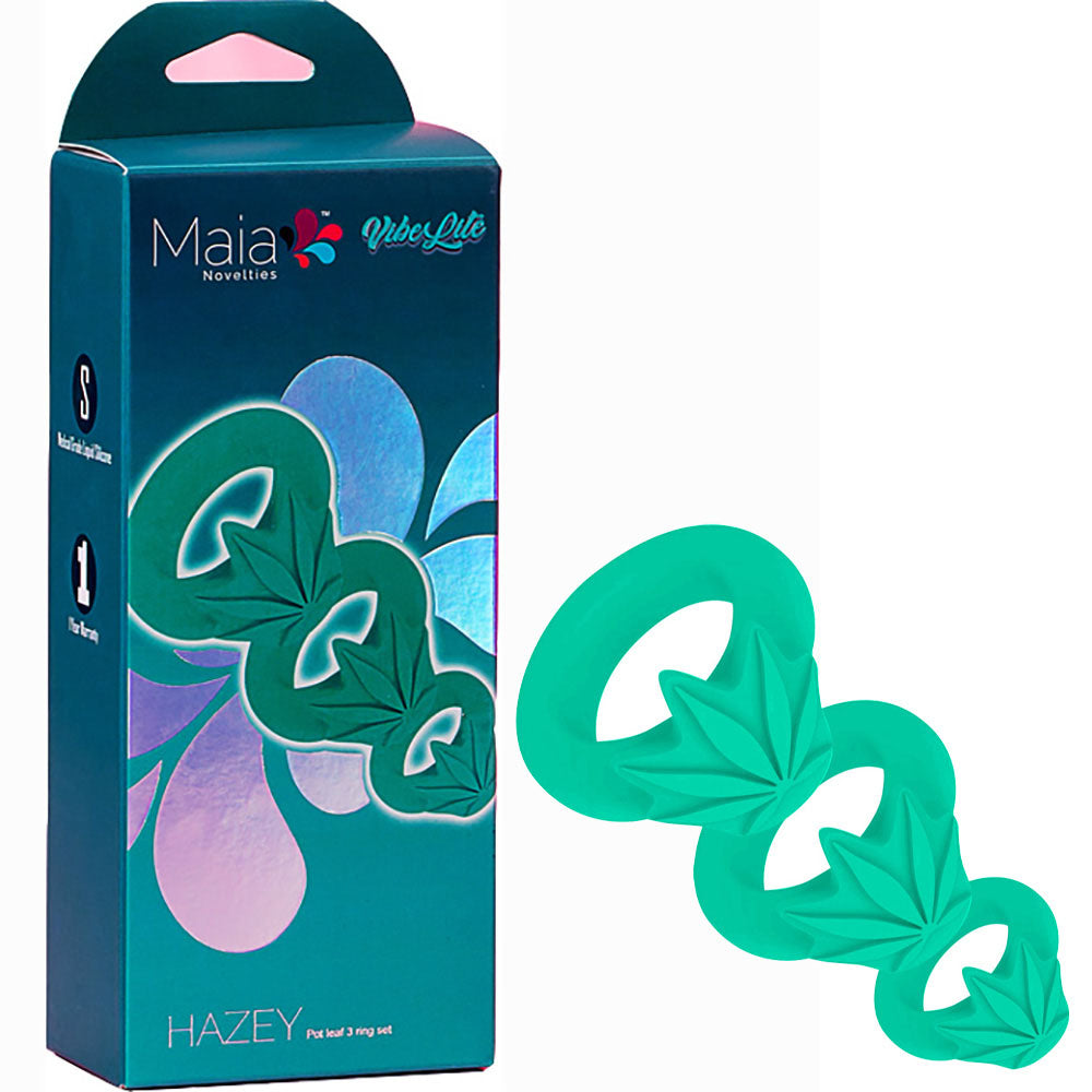 Maia Toys | Maia HAZEY - Green Pot Leaf Cock Rings - Set of 3