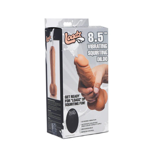 Loadz 8.5" Vibrating Squirting Dildo with Remote - Medium