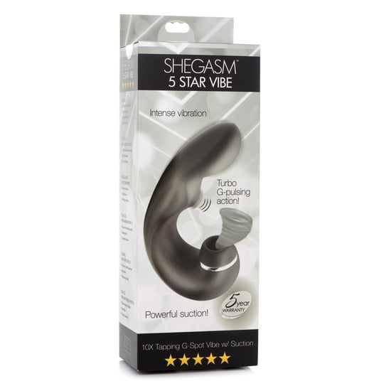 XR Brands | INMI Shegasm 5 Star Tapping G-Spot Vibe w/ Suction Black
