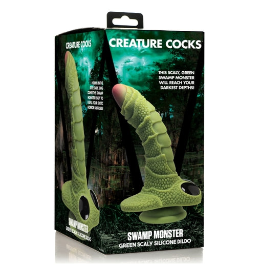 Creature Cocks Swamp Monster Green Scaly Silicone Dildo