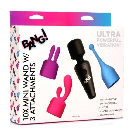 XR Brands | Bang! Bang10X Mini Wand w/ 3 Attachments