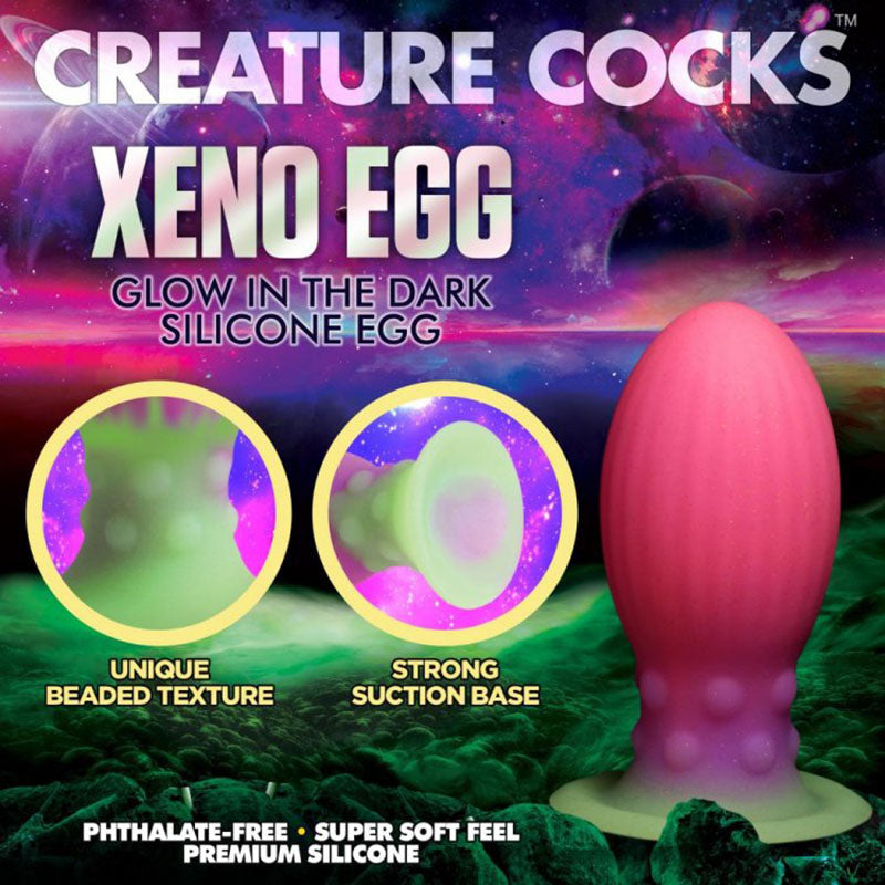 Creature Cocks Xeno Egg Glow in Dark Pink 13.3cm Large Fantasy Plug