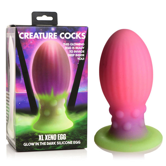 Creature Cocks XL Xeno Egg Glow in Dark Pink 17.5cm Extra Large Fantasy Plug