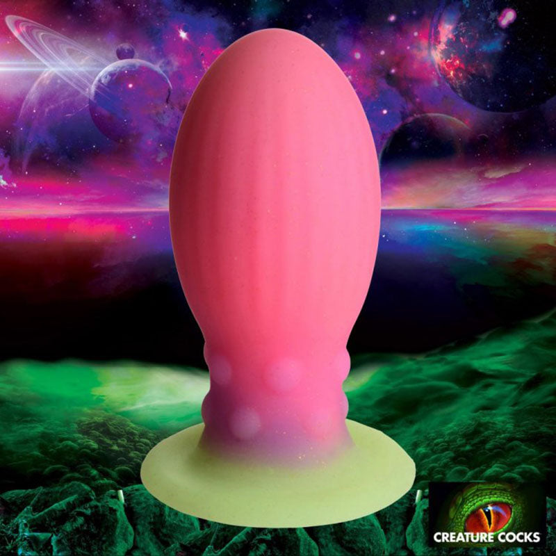 Creature Cocks XL Xeno Egg Glow in Dark Pink 17.5cm Extra Large Fantasy Plug